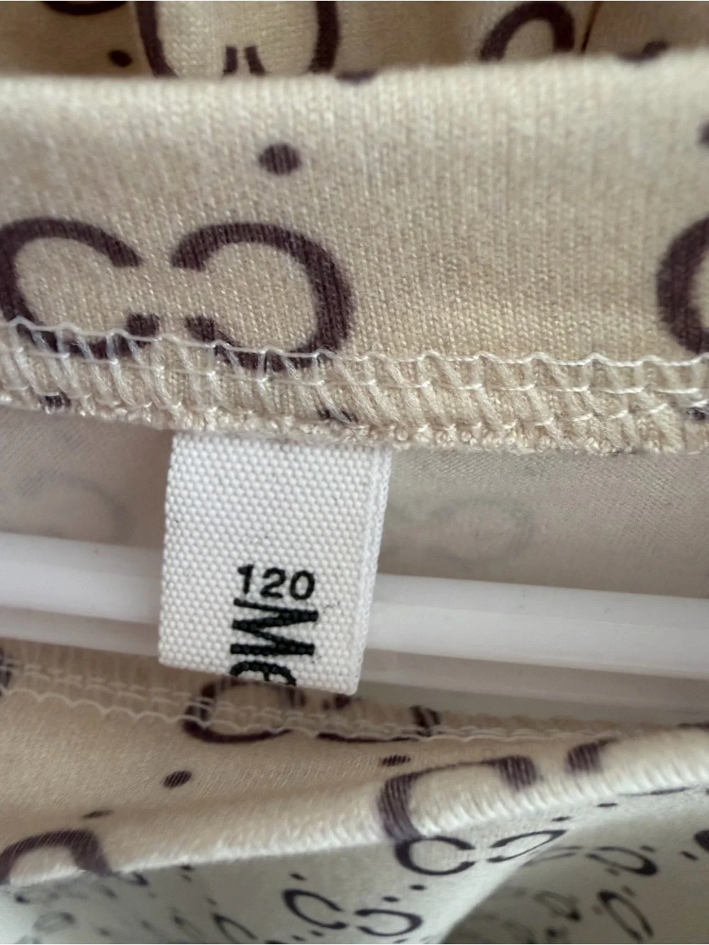 Kids Beige Logo-Print Short Sleeve Top